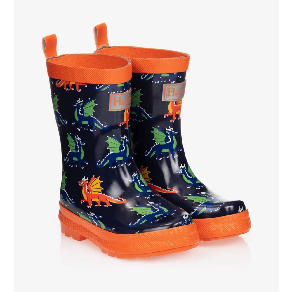Hatley Boys Navy Blue Dragons Rain Boots